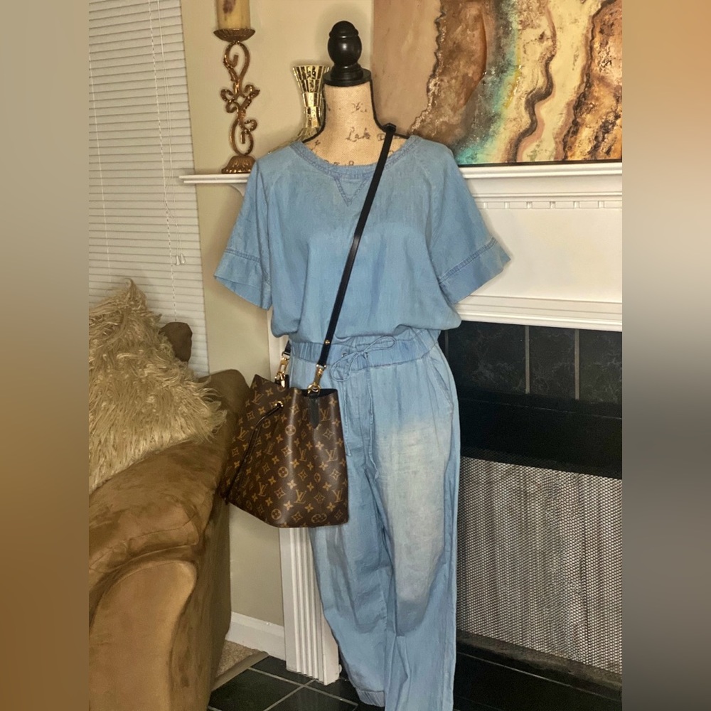 Forever 21 Denim/Chambray Jumpsuit